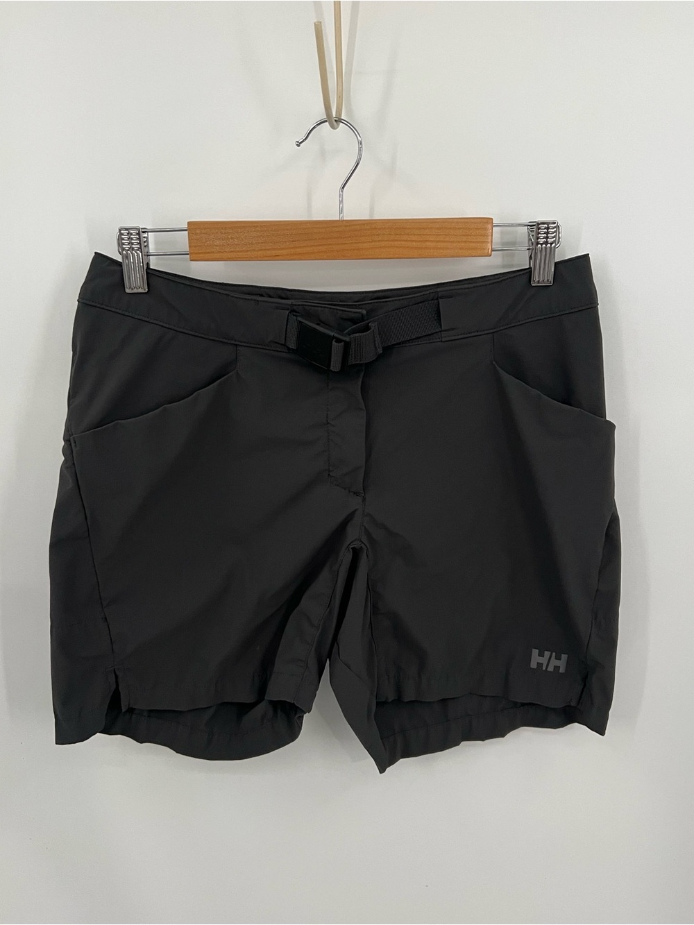 Helly Hansen Tinden Lite Black Athletic Hiking Shorts with Integrated Belt